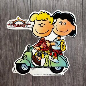 Vintage Peanuts Charlie Brown Lucy Scooter Sticker Decal Schulz 52-040 1965